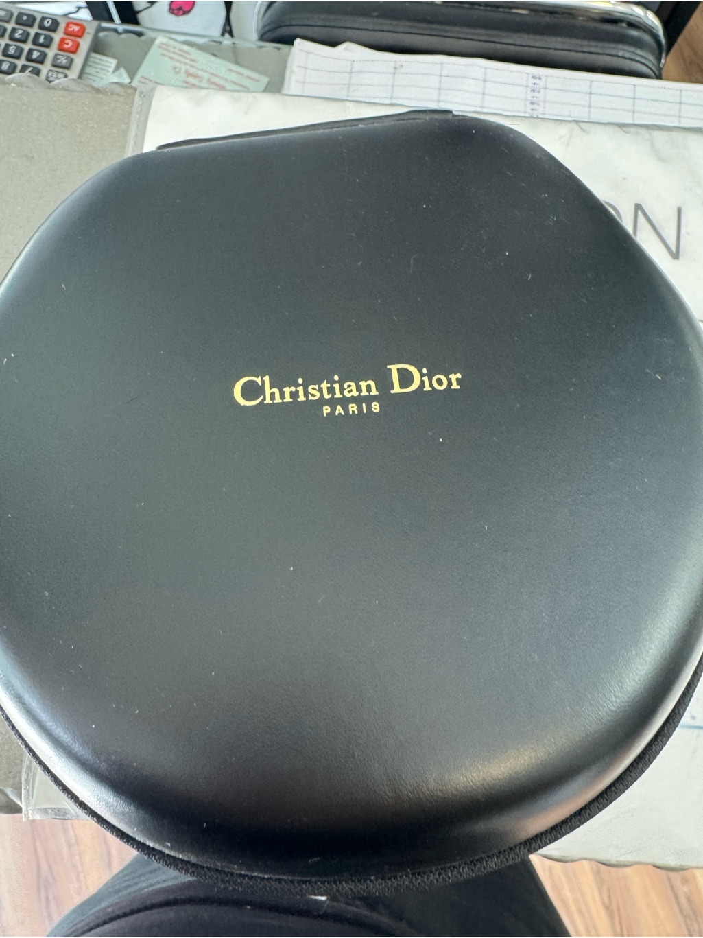 Dior Black And Gold Sunglasses Case